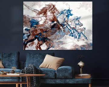 Paarden op hol in neutrale kleurtinten van Studio Mirabelle