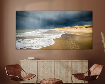 Sturmwolken über dem Strand von Texel von Sjoerd van der Wal Fotografie
