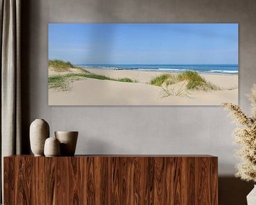 Summer beach panorama with sand dunes and blue sky by Sjoerd van der Wal Photography