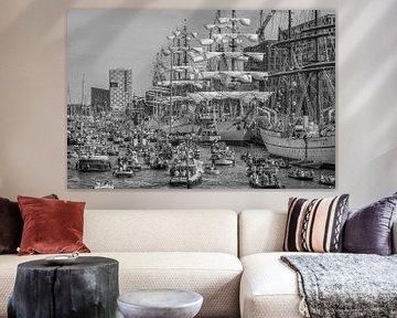 Sail Amsterdam 2015 in zwart- wit