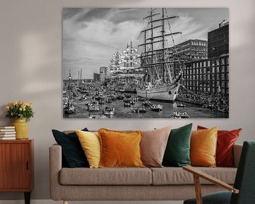 Sail Amsterdam in black and white by John Kreukniet