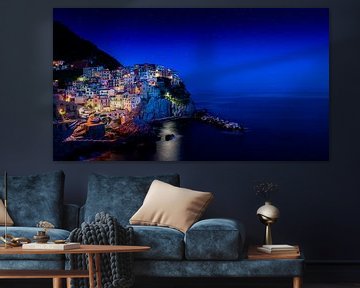 Manarola, Cinque Terre Nacht opname, Liguria Italy von Ruurd Dankloff