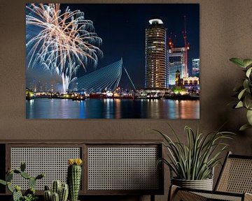 More fireworks! Rotterdam / Erasmus Bridge / Kop van Zuid by Rob de Voogd / zzapback