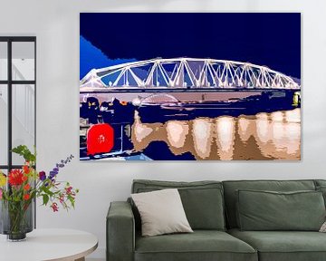 Spoorbrug en Snelbinder over de Waal in Nijmegen sur Maerten Prins