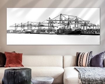 Port de Rotterdam noir et blanc sur Sylvester Lobé