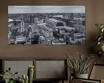 Vue de la halle du marché à Rotterdam depuis la tour du WTC