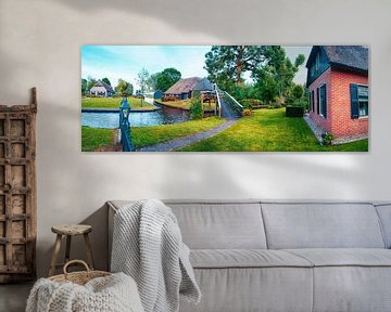 summer panorama of  dutch village by Ariadna de Raadt-Goldberg