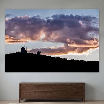 DonQuichot-Mühlen bei Sonnenuntergang