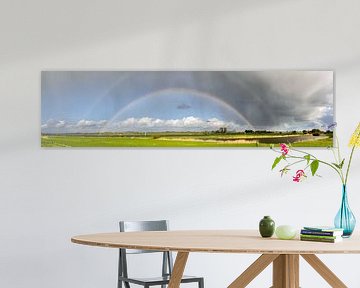 Doppelter Regenbogen über dem IJssel  von Sjoerd van der Wal Fotografie