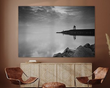 Lighthouse at the harbor entrance of Stavoren at the IJsselmeer by Sjoerd van der Wal Photography