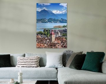 LUZERN Uitzicht op het meer van Luzern van Melanie Viola
