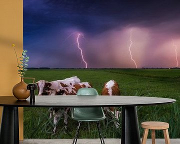 Holy Cow! Kühe vor Gewitter von Albert Dros