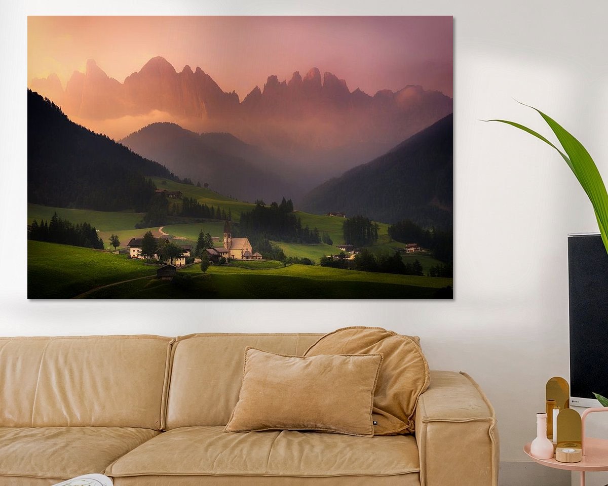 Voorbeeld van het werk in een kamer
