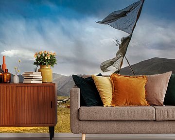 Dramatische lucht in de vallei der koningen, Tibet