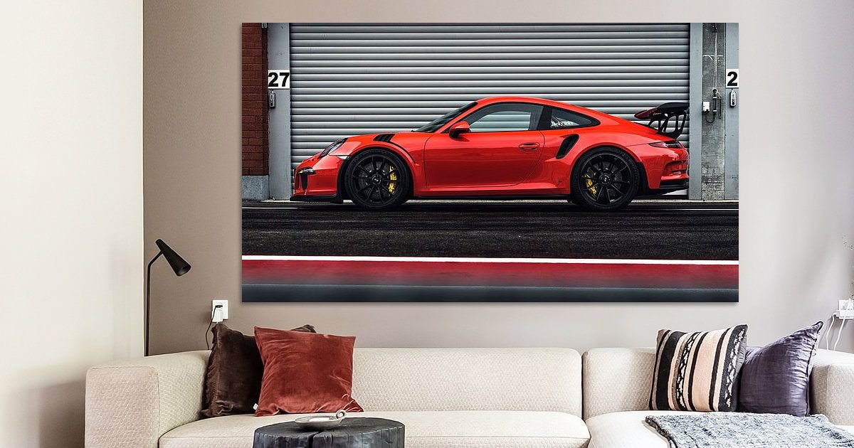 toile tableaux décoration automobile  voiture Porsche   50x75 cm 