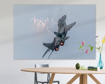 MIG29 Poolse luchtmacht met flares
