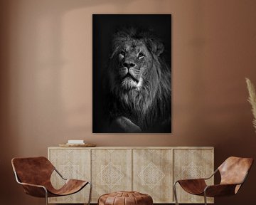 Portret van een leeuw. van Michar Peppenster