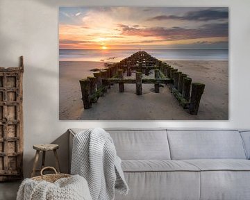 Breakwaters on the Beach in Westkapelle (the Netherlands) by Arnoud van de Weerd