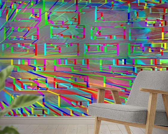 Voorbeeld van het werk in een kamer