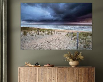 showers rolling over the North sea at sundown by Olha Rohulya