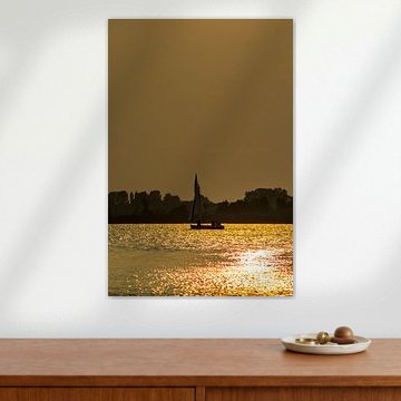 Zeilen bij zonsondergang