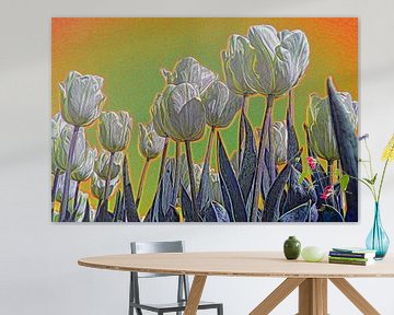 Tulpen in de lente, impressionistisch