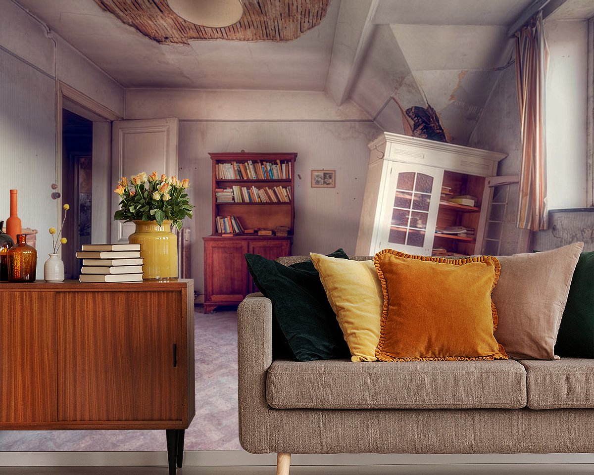 Voorbeeld van het werk in een kamer