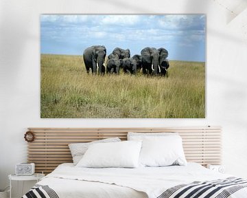 Elephants Masai Mara Kenya by Gerrit  De Vries
