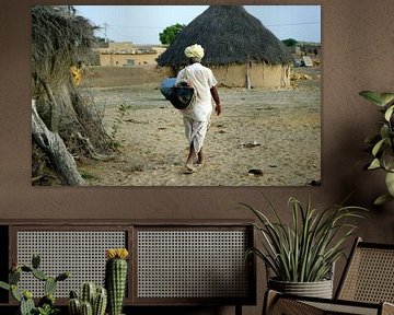 Dorp Thar Desert, India  van Gerrit  De Vries