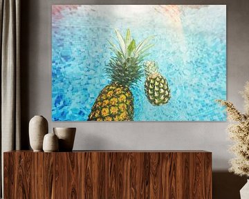 pineapple in swimmingpool by Fela le Blanc