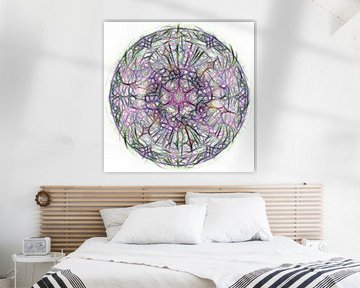 Colorful mandala on white background by Rietje Bulthuis