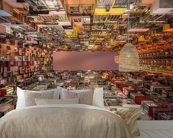 Voorbeeld van het werk in een kamer