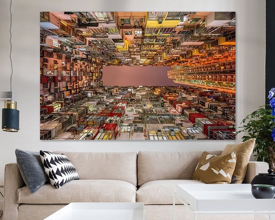 Voorbeeld van het werk in een kamer