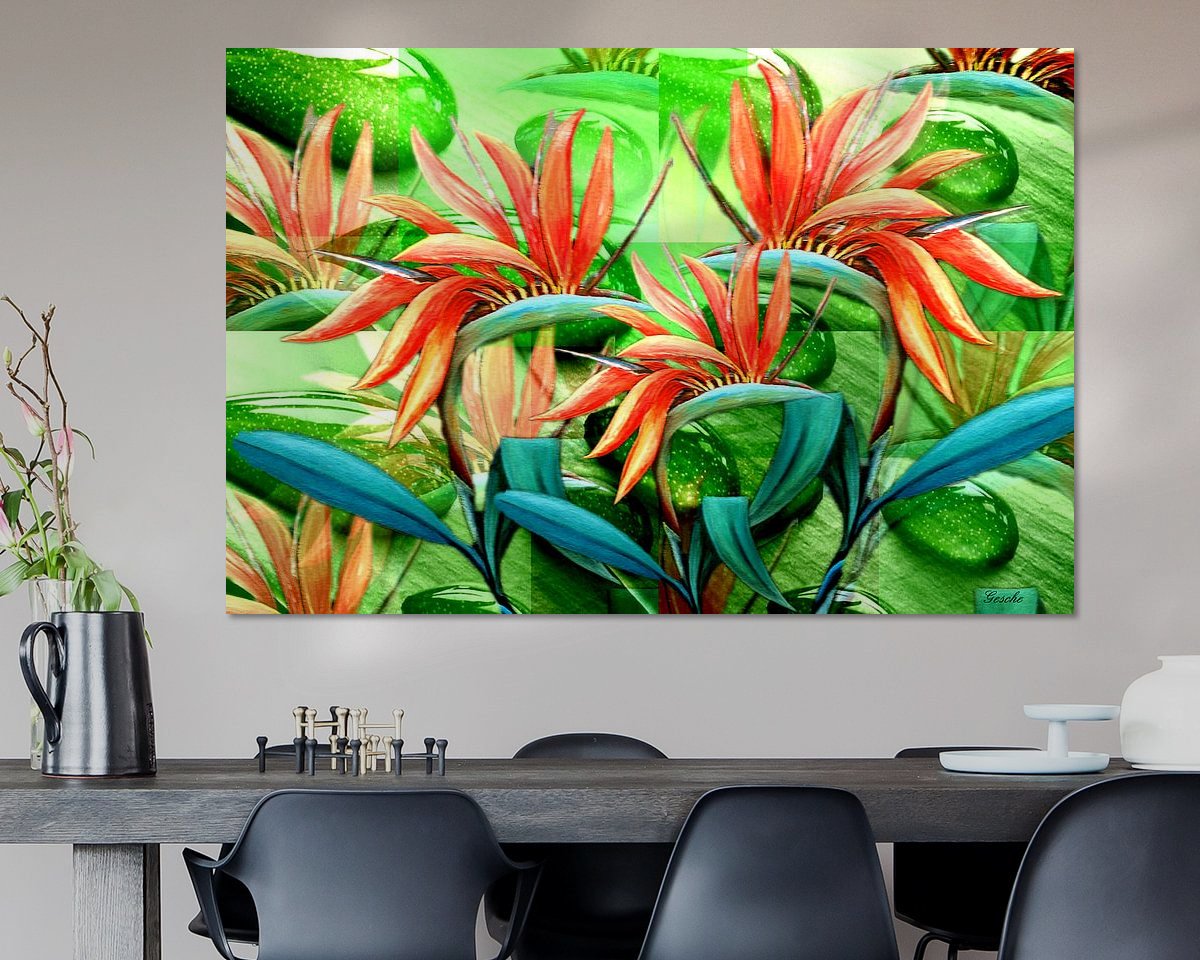 Voorbeeld van het werk in een kamer