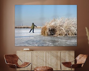 Skating on the Nieuwkoop lakes by Merijn van der Vliet