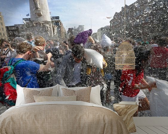 Voorbeeld van het werk in een kamer