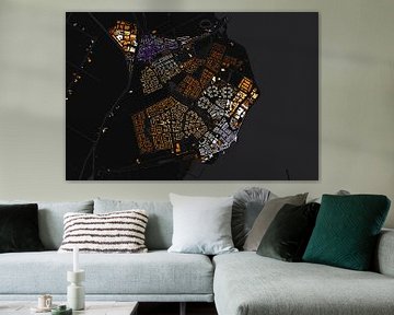 Edam en Volendam abstracte kaart van Maps Are Art