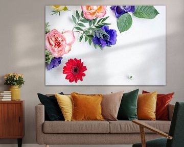 Gerbera Transvaal Gänseblümchen, Rosen und Anemonen von Nicole Schyns