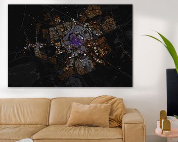 Kaart van Groningen abstract van Maps Are Art
