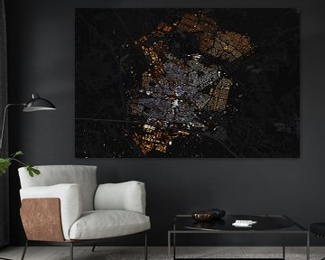 Kaart van Hengelo abstract van Maps Are Art
