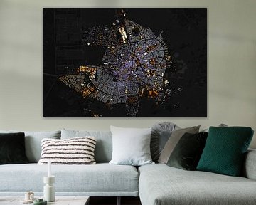 Kart van Hilversum abstract van Maps Are Art