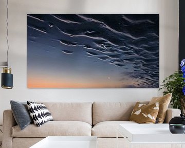 Maan en wolken van Thierry Matsaert