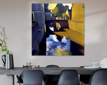 Backstreet with bridge, Den Bosch, The Netherlands by L.J. Lammers