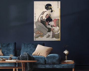 Chichi] = [About to breastfeed], Kitagawa, Utamaro (1753?-1806), (Artist), Date Created: ca. 1793-ca
