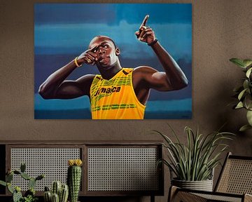 Usain Bolt Schilderij van Paul Meijering