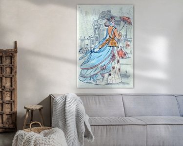 Voorbeeld van het werk in een kamer