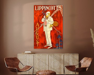 Vintage poster for le Revue Lippincott's Magazine August, William L. Carqueville or Will Carqueville