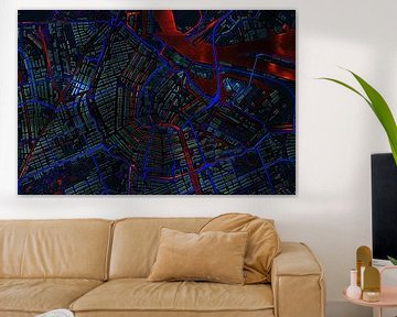 Map of Amsterdam metallic by Maps Are Art