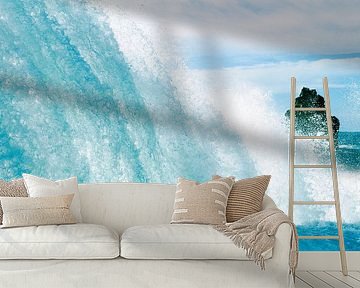 Wall of water on the coast of Madeira. by Hennnie Keeris