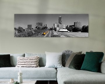 Panorama Tilburg with a train by Anton de Zeeuw
